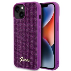 Guess Disco Metal Script Collection Back Case GUHCP15SPMSDGSF priekš Apple iPhone 15 - Violets - silikona-plastikāta aizmugures apvalks / bampers-vāciņš