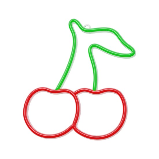 Forever Neolia Decorative Neon LED Light 22 x 19 x 2 cm (3xAA Batteries or USB Plug) - Ķirsis - Dekoratīva neona LED lampa