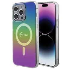 Guess IML Iridescent MagSafe Collection Back Case GUHMP15LHITSK priekš Apple iPhone 15 Pro - Krāsains - silikona-plastikāta aizmugures apvalks / bampers-vāciņš