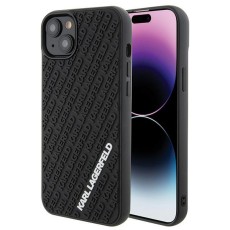 Karl Lagerfeld 3D Rubber Multi Logo series Back Case KLHCP15S3DMKRLK priekš Apple iPhone 15 - Melns - silikona-plastikāta aizmugures apvalks / bampers-vāciņš