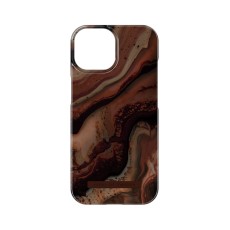 iDeal of Sweden Fashion Back Case priekš Apple iPhone 15 - Dark Amber Marble - plastikāta aizmugures apvalks ar iebūvētu metālisku plāksni / bampers-vāciņš