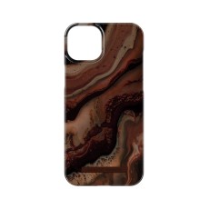 iDeal of Sweden Fashion Back Case priekš Apple iPhone 15 Plus - Dark Amber Marble - plastikāta aizmugures apvalks ar iebūvētu metālisku plāksni / bampers-vāciņš