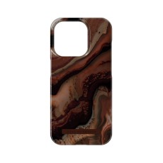 iDeal of Sweden Fashion Back Case priekš Apple iPhone 15 Pro - Dark Amber Marble - plastikāta aizmugures apvalks ar iebūvētu metālisku plāksni / bampers-vāciņš