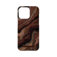 iDeal of Sweden Fashion Back Case priekš Apple iPhone 15 Pro Max - Dark Amber Marble - plastikāta aizmugures apvalks ar iebūvētu metālisku plāksni / bampers-vāciņš