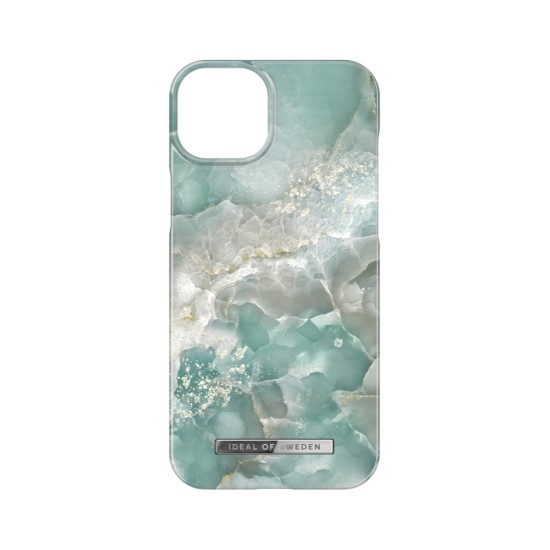iDeal of Sweden Fashion Back Case priekš Apple iPhone 15 Plus - Azura Marble - plastikāta aizmugures apvalks ar iebūvētu metālisku plāksni / bampers-vāciņš