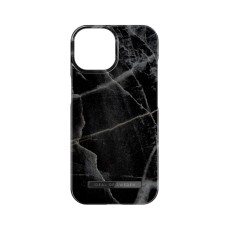 iDeal of Sweden Fashion Back Case priekš Apple iPhone 15 - Black Thunder Marble - plastikāta aizmugures apvalks ar iebūvētu metālisku plāksni / bampers-vāciņš