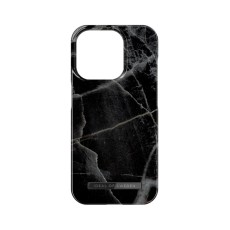 iDeal of Sweden Fashion Back Case priekš Apple iPhone 15 Pro - Black Thunder Marble - plastikāta aizmugures apvalks ar iebūvētu metālisku plāksni / bampers-vāciņš