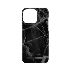 iDeal of Sweden Fashion Back Case priekš Apple iPhone 15 Pro Max - Black Thunder Marble - plastikāta aizmugures apvalks ar iebūvētu metālisku plāksni / bampers-vāciņš