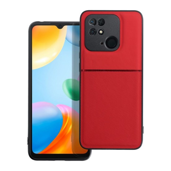 Forcell Noble Back Case priekš Xiaomi Redmi Note 12 Pro+ - Sarkans - mākslīgās ādas aizmugures apvalks ar iebūvētu metālisku plāksni / bampers-vāciņš 