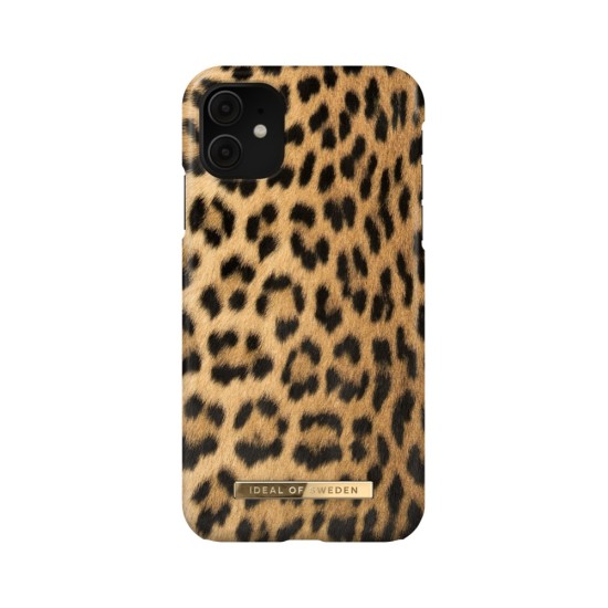 iDeal of Sweden Fashion CS17 Back Case priekš Apple iPhone 11 - Wild Leopard - plastikāta aizmugures apvalks ar iebūvētu metālisku plāksni / bampers-vāciņš