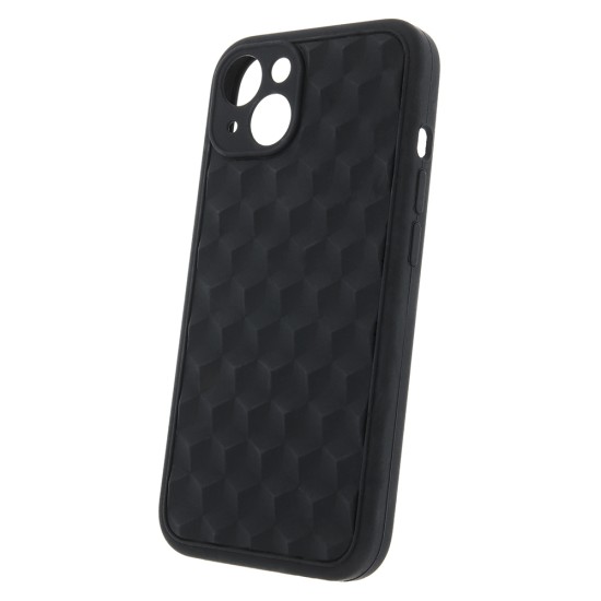 3D Cube Back Case priekš Apple iPhone 14 Pro - Melns - silikona aizmugures apvalks / bampers-vāciņš
