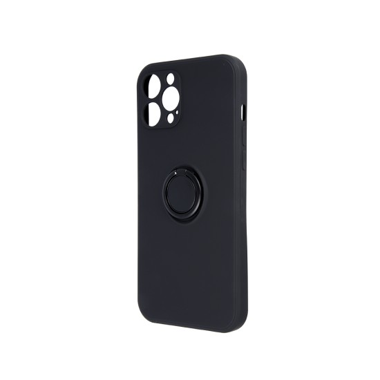 Finger Grip Back Case priekš Xiaomi Redmi Note 12 4G - Melns - silikona aizmugures apvalks ar gredzenu / bampers-vāciņš
