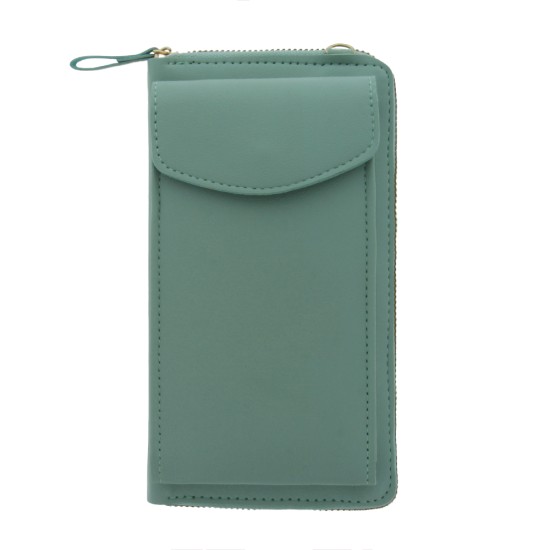Universal Phone Bag and Wallet 19 x 11cm - Zaļš - universāls maks / kabatiņa telefonam ar siksniņu