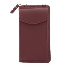Universal Phone Bag and Wallet 19 x 11cm - Bordo - universāls maks / kabatiņa telefonam ar siksniņu