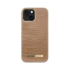 iDeal of Sweden Atelier AW21 Back Case priekš Apple iPhone 15 - Camel Croco - mākslīgās ādas aizmugures apvalks ar iebūvētu metālisku plāksni / bampers-vāciņš