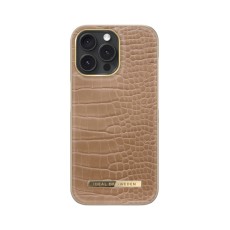 iDeal of Sweden Atelier AW21 Back Case priekš Apple iPhone 15 Pro - Camel Croco - mākslīgās ādas aizmugures apvalks ar iebūvētu metālisku plāksni / bampers-vāciņš