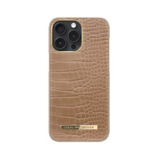iDeal of Sweden Atelier AW21 Back Case priekš Apple iPhone 15 Pro Max - Camel Croco - mākslīgās ādas aizmugures apvalks ar iebūvētu metālisku plāksni / bampers-vāciņš