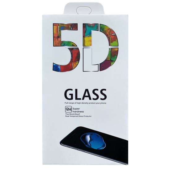 5D Full Glue Tempered Glass Screen Protector priekš OnePlus 10 Pro 5G - Melns - Ekrāna Aizsargstikls / Bruņota Stikla Aizsargplēve