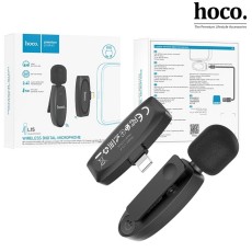 Hoco L15 Bezvadu atloka mikrofons telefoniem un planšetdatoriem ar Lightning savienotāju - Melns - wireless lavalier microphone