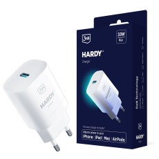 3MK Hardy GaN PD / QC 33W Type-C ligzda - Balts - ļoti ātrs tīkla lādētājs
