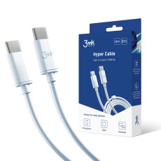 3MK 2M Hyper Cable PD 100W Fast Charging Type-C to Type-C cable - Balts - USB-C lādēšanas un datu kabelis / vads