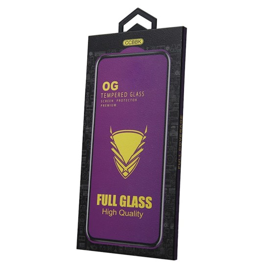 OG Premium Tempered Glass screen protector priekš Samsung Galaxy S21 FE 5G G990 - Melns - Ekrāna Aizsargstikls / Bruņota Stikla Aizsargplēve