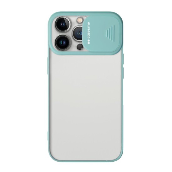 Case & Me Camera Slide Back Case priekš Apple iPhone 14 Pro - Krāsains - silikona aizmugures apvalks ar kameras aizsargmehānismu / bampers-vāciņš