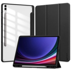 Tech-Protect SC Pen Hybrid Book Case priekš Samsung Galaxy Tab S9 FE+ X610 / X616 - Melns - sāniski atverams maciņš ar magnētu un stendu