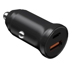 Devia Smart Mini QC 3.0 / PD 30W 1x Type-C / 1x USB Fast Car Charger - Ātrs auto lādētājs telefoniem un planšetdatoriem