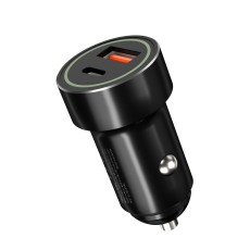 XO CC32 QC 3.0 / PD 20W 1x Type-C / 1x USB Fast Car Charger - Melns - Ātrs auto lādētājs telefoniem un planšetdatoriem