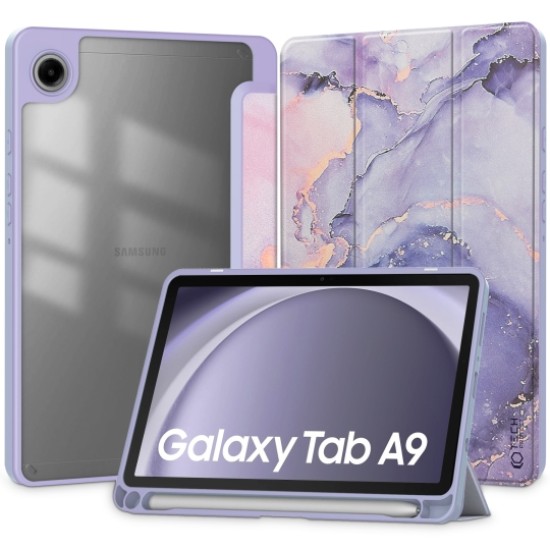 Tech-Protect SC Pen Hybrid Book Case priekš Samsung Galaxy Tab A9 X110 / X115 - Marmors - sāniski atverams maciņš ar magnētu un stendu