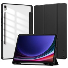 Tech-Protect SC Pen Hybrid Book Case priekš Samsung Galaxy Tab S9 X710 / X716 - Melns - sāniski atverams maciņš ar magnētu un stendu