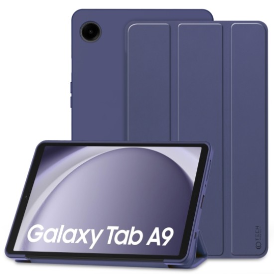 Tech-Protect Smart Case priekš Samsung Galaxy Tab A9 X110 / X115 - Zils - sāniski atverams maciņš ar magnētu un stendu
