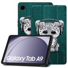 Tech-Protect Smart Case priekš Samsung Galaxy Tab A9 X110 / X115 / A11 X133 / X135 - Zaļš / Kaķis - sāniski atverams maciņš ar magnētu un stendu