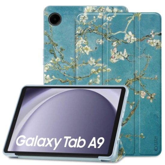 Tech-Protect Smart Case priekš Samsung Galaxy Tab A9 X110 / X115 - Sakura - sāniski atverams maciņš ar magnētu un stendu