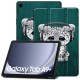 Tech-Protect Smart Case priekš Samsung Galaxy Tab A9 Plus X210 / X215 / X216 - Zaļš / Kaķis - sāniski atverams maciņš ar magnētu un stendu