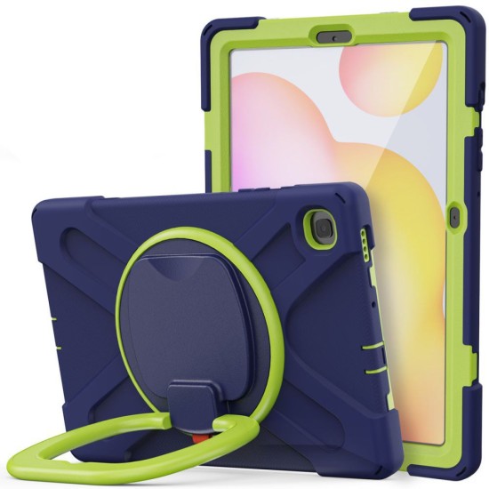Tech-Protect X-Armor Back Case with Stand для Samsung Galaxy Tab A9 Plus X210 / X215 / X216 - Синий / Ярко Зелёный - противоударная силиконовая-пластиковая накладка с подставкой и защитой на экран