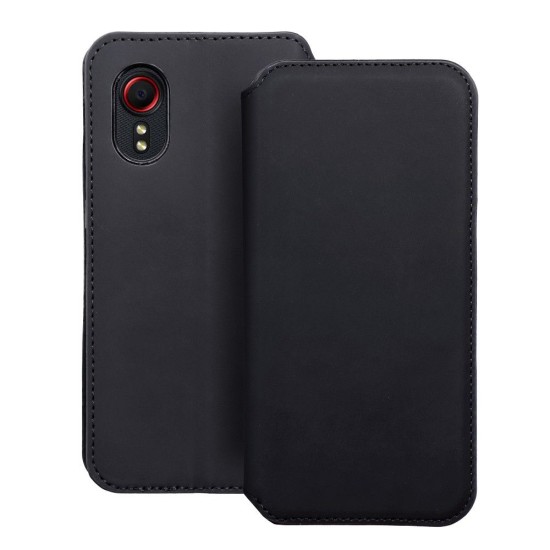 Dual Pocket Book Case priekš Samsung Galaxy Xcover 5 G525 - Melns - sāniski atverams maciņš / grāmatveida maks ar divām kabatiņām