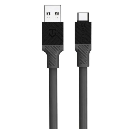 Tactical 1M Fat Man 60W / 3A USB to Type-C cable - Pelēks - USB-C lādēšanas un datu kabelis / vads