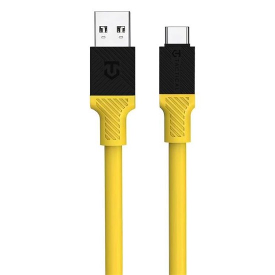 Tactical 1M Fat Man 60W / 3A USB to Type-C cable - Dzeltens - USB-C lādēšanas un datu kabelis / vads