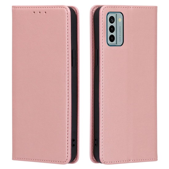 Calf Texture PU Leather Book Case для Nokia G22 - Розовый - чехол-книжка со стендом / подставкой