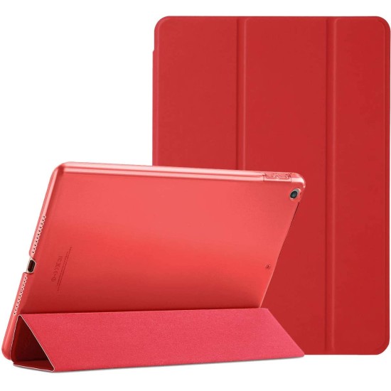 Smart Soft Book Case priekš Apple iPad 10.2 (2019 / 2020 / 2021) - Sarkans - sāniski atverams maciņš ar stendu