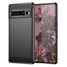 Mofi Carbon Fiber Texture Back Case priekš Google Pixel 7 Pro 5G - Melns - silikona aizmugures apvalks / bampers-vāciņš