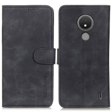 Khazneh Vintage Style PU Leather Book Case with Clasp priekš Nokia G60 - Melns - sāniski atverams maciņš ar magnētu un stendu
