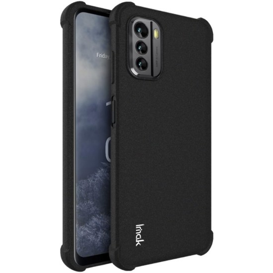 Imak Shockproof Matt TPU Back Case priekš Nokia G60 - Melns - silikona aizmugures apvalks / bampers-vāciņš