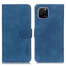 Khazneh Vintage Style PU Leather Book Case with Clasp priekš Huawei Nova Y61 - Zils - sāniski atverams maciņš ar magnētu un stendu