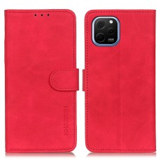 Khazneh Vintage Style PU Leather Book Case with Clasp priekš Huawei Nova Y61 - Sarkans - sāniski atverams maciņš ar magnētu un stendu