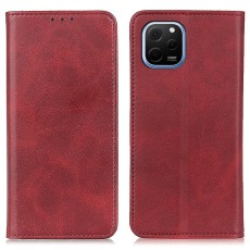 Cowhide Texture PU Leather Auto Magnetic Book Case priekš Huawei Nova Y61 - Sarkans - sāniski atverams maciņš ar stendu / grāmatveida maks
