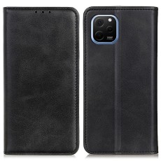 Cowhide Texture PU Leather Auto Magnetic Book Case priekš Huawei Nova Y61 - Melns - sāniski atverams maciņš ar stendu / grāmatveida maks