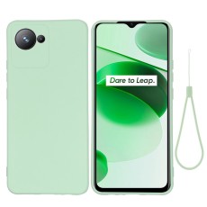 Liquid Silicone Shockproof Back Case with Strap priekš Honor 90 Lite 5G - Zaļš - silikona aizmugures apvalks ar auklu / bampers-vāciņš